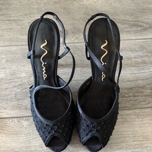 MIA black rhinestone sling backs